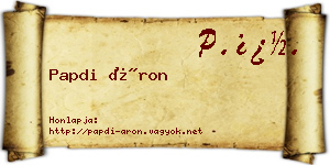Papdi Áron névjegykártya