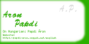 aron papdi business card
