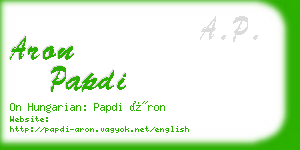 aron papdi business card